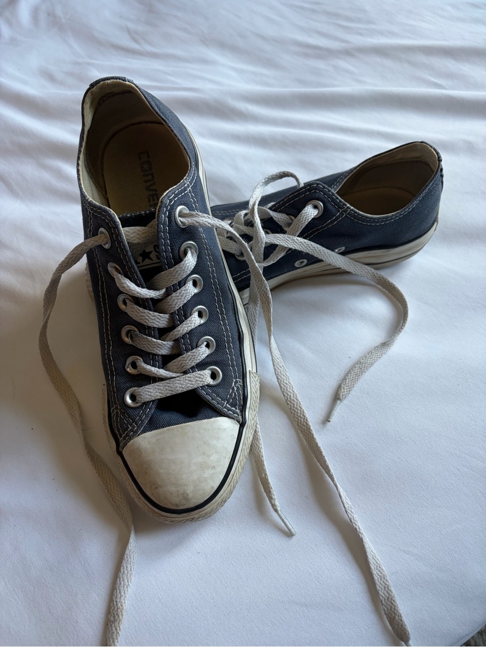 Converse Women's Low Top Canvas Sneakers in Navy